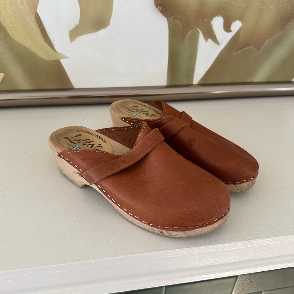 Lotta From Stockholm Tan Leather Mules